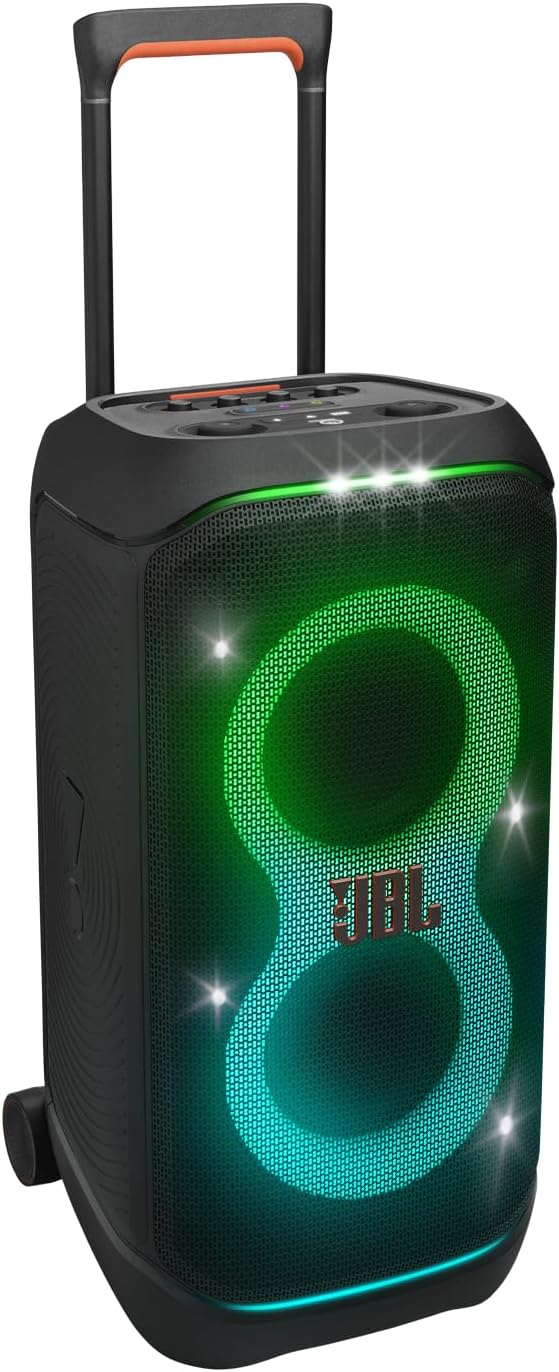 JBL PartyBox Stage 320 Portable Party Speaker with Wireless Two Microphone System (Black)