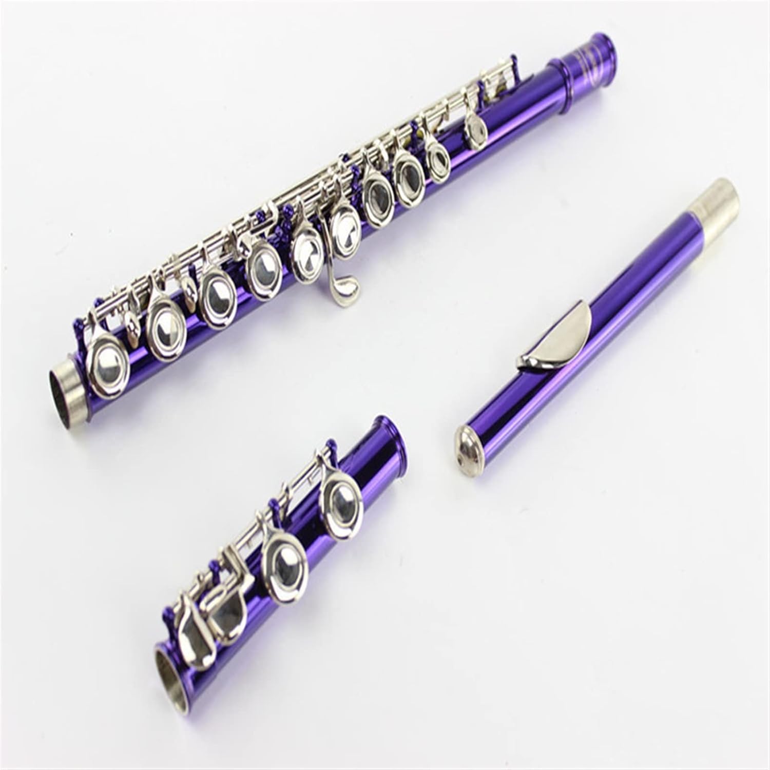 Flute Musical Instrument Wind Instrument Flute 16 Hole Closed Hole C Key Flute B Tail E Key Purple Lacquered Nickel Key Starter Flute