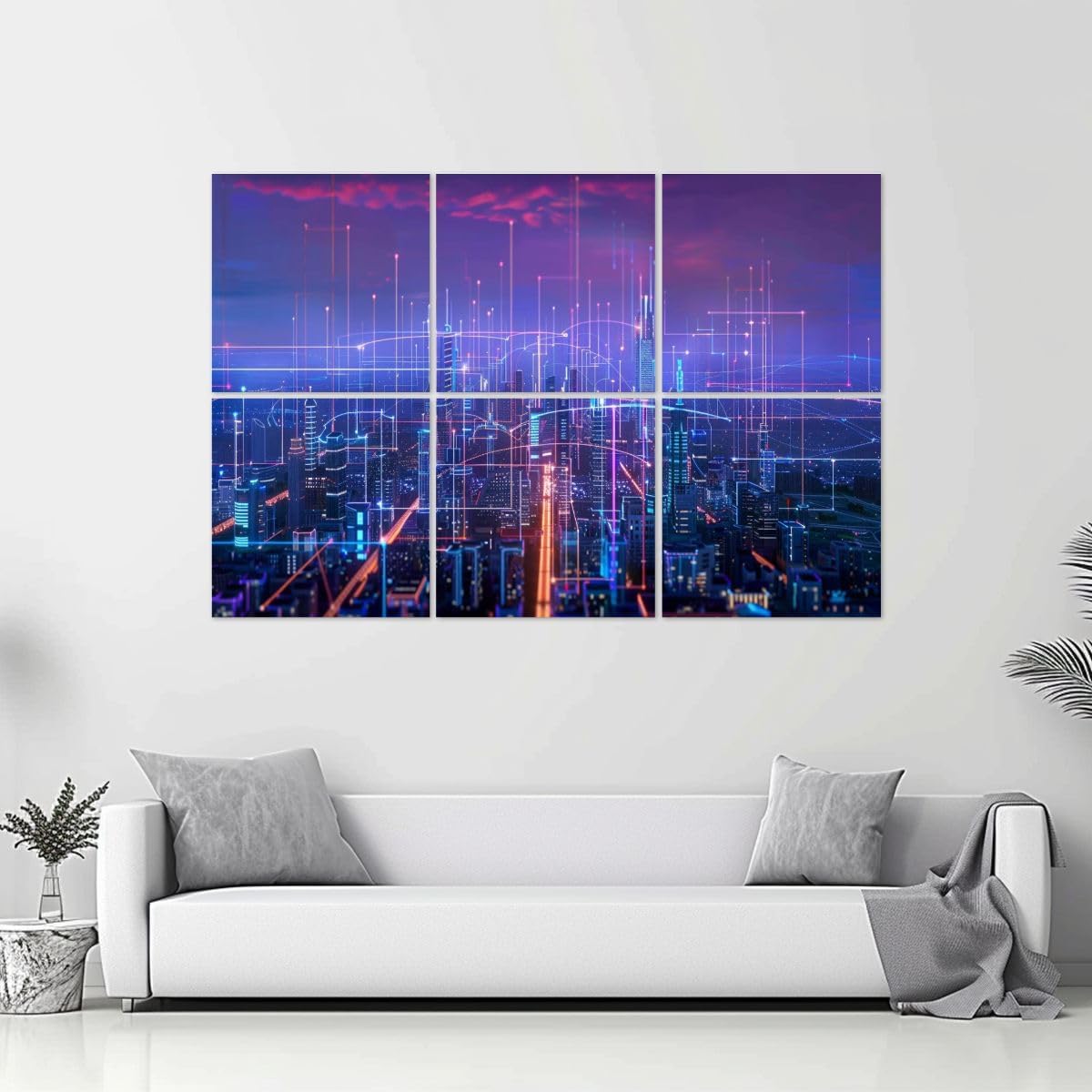 6 Pack Art Acoustic Panels connection Soundproof Wall Panels, 48