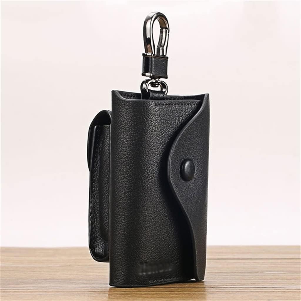 WASHLA Home Car Dual-use Key Bag Men's Leather Storage Bag Multi-Function Key Bag Key Bag Universal Waist Hanging (D 11 * 7 * 4cm)