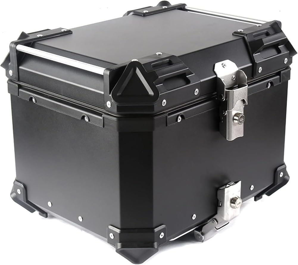 Storage Box,Universal Motorcycle Tail Box, Scooter Universal Storage Trunk,Trunk Tour Storage with Security Lock,Double Lock Anti-Theft, Anti-Impact Waterproof,for Storage Helmet, Aluminum Alloy (