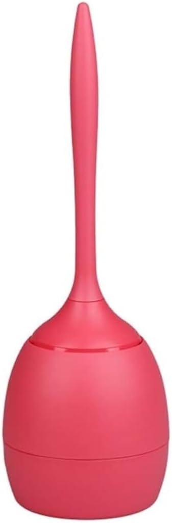Toilet Brush Toilet Brush PE Toilet Brush Set Long Handle Toilet Bowl Brush Bathroom Toilet Cleaning Brush Loo Brush and Holder Toilet Brush and Holder (Color : White) (Red)