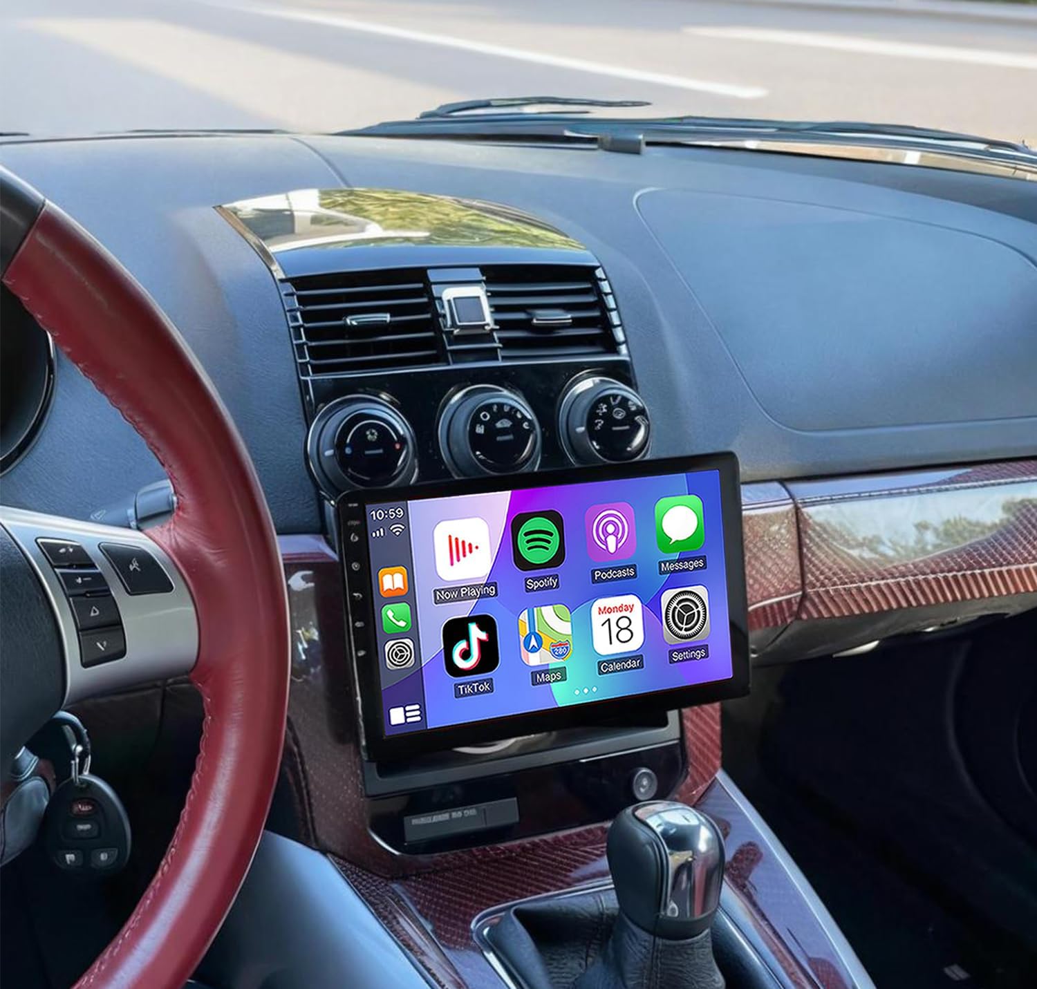 4+64G Car Stereo for Saturn Sky 2007 2008 2009,10.1 Inch Android 13 Double Din Car Radio with Carplay & Android Auto, in-Dash Navigation Radio with BT Mirror Link WiFi FM Radio & Backup Camera