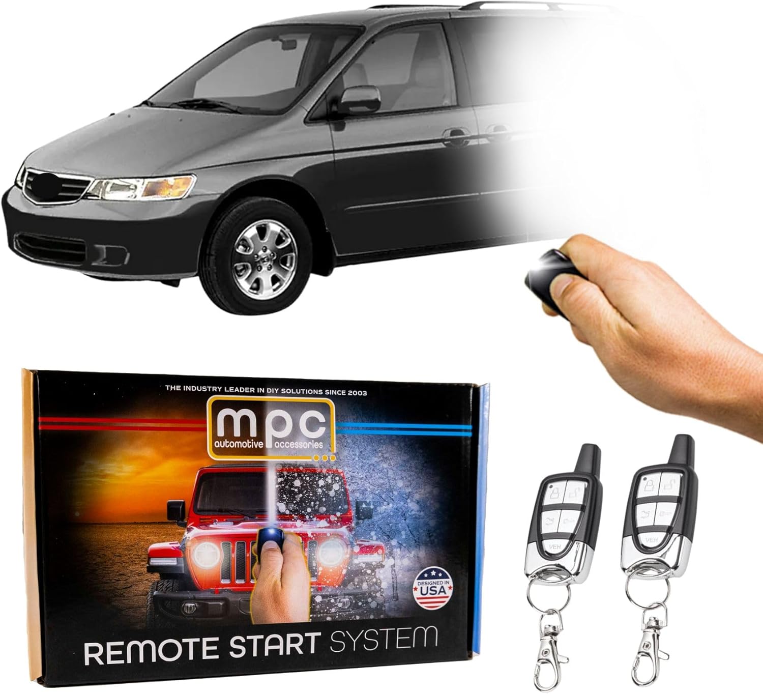 MPC Complete Remote Start Kit Compatible with Honda Odyssey 1998-2004 - Includes (2) 4 Button Remotes