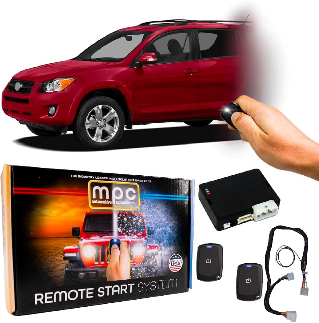 MPC 1-Button Remote Start Compatible with 2006-2010 Toyota RAV4 |Key-to-Start| (2) Ultra-Compact 1-Button Remotes - Up to 1,500' Range - Premium USA Tech Support