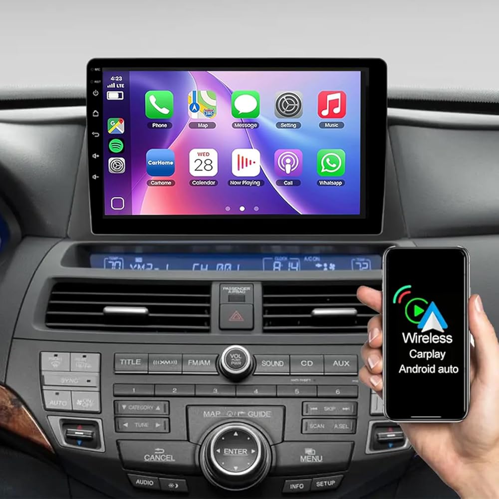 Car Stereo Radio for Honda Accord 8th Generation 2008 2009 2010 2011 2012 2013 with Wireless Apple Carplay Android Auto,10.1