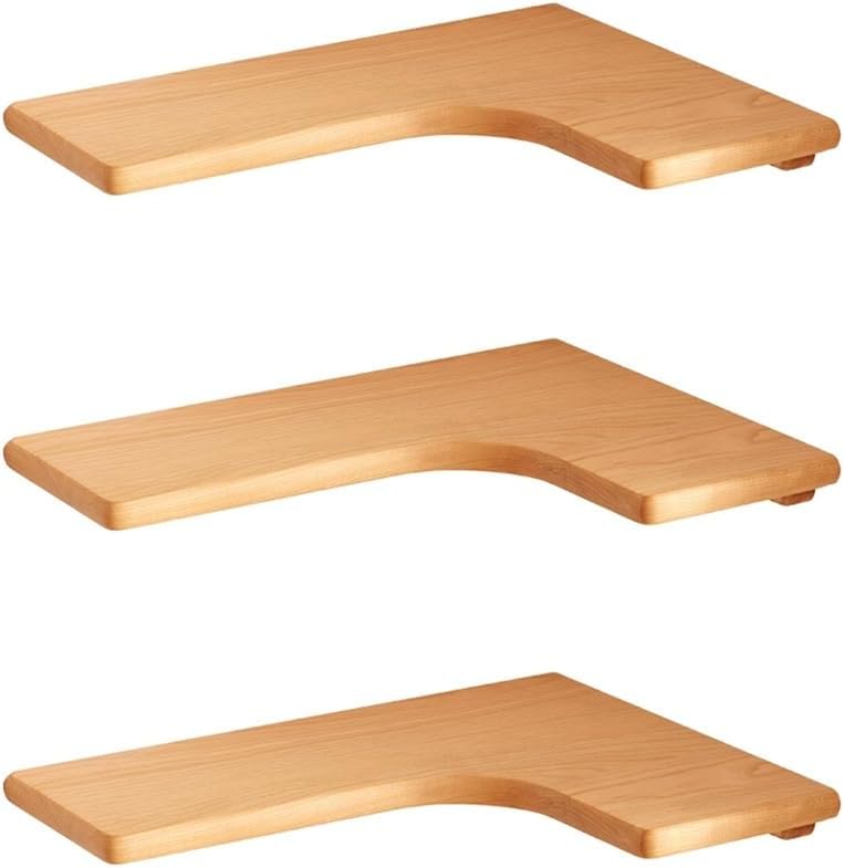 Wooden Corner Shelves on The Desktop,Corner Floating Shelves, L-Style Storage Display Shelves Wall Mount Bookcase Easy Assemble,for Living Room Bedroom Kitchen (Type B 3 Tier)