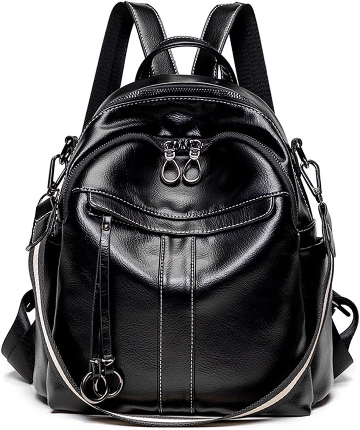 Women Casual Fashion Backpack Purse - Anti-theft Multi-pocketed Rucksack for Ladies & Girls(Black,Small)