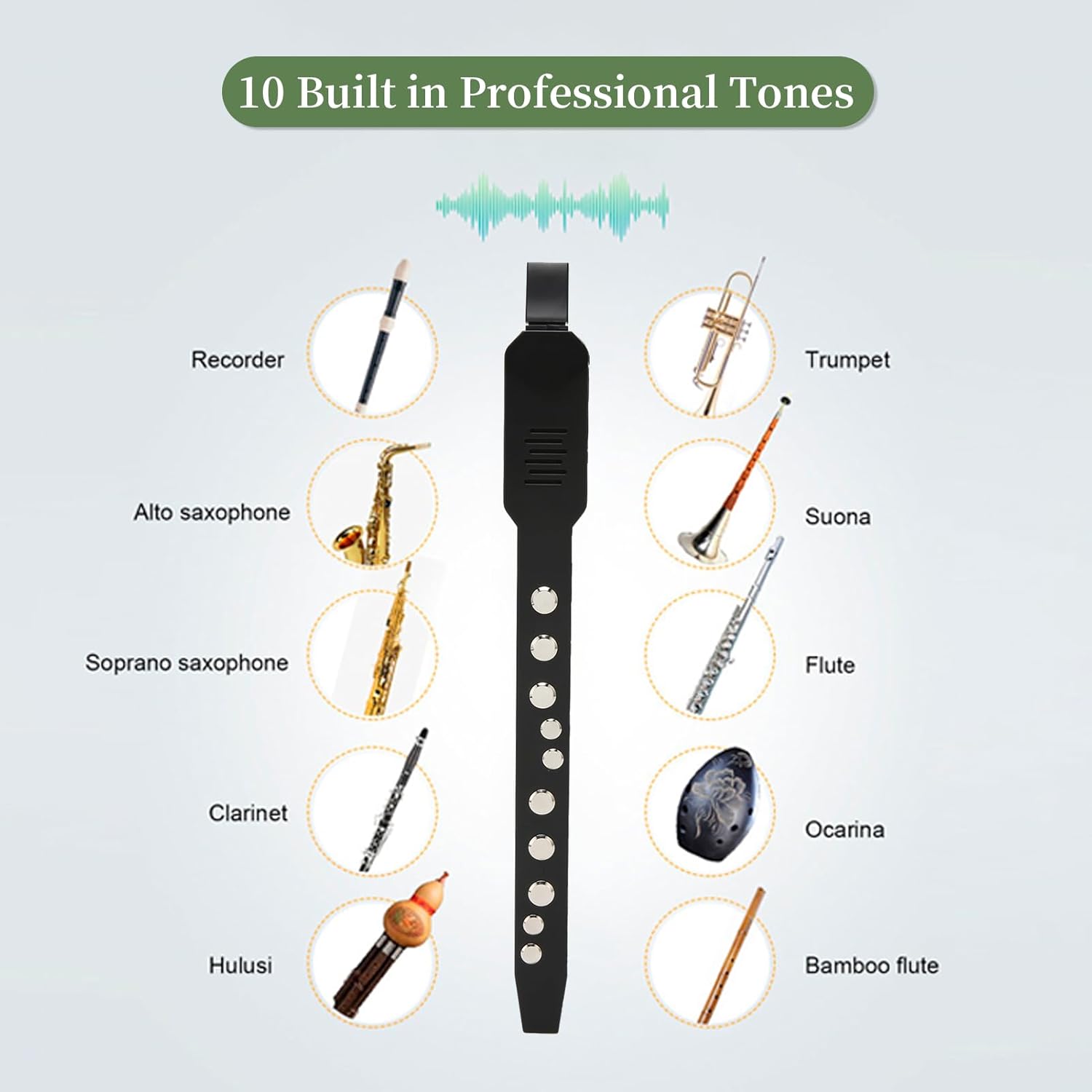 Mini Saxophone, Digital Wind Instrument, Rechargeable Wind Instrument, Mini Electronic Wind Instrument Set, Built in 2W HiFi Speaker, with 12 Accompaniments, for Student,