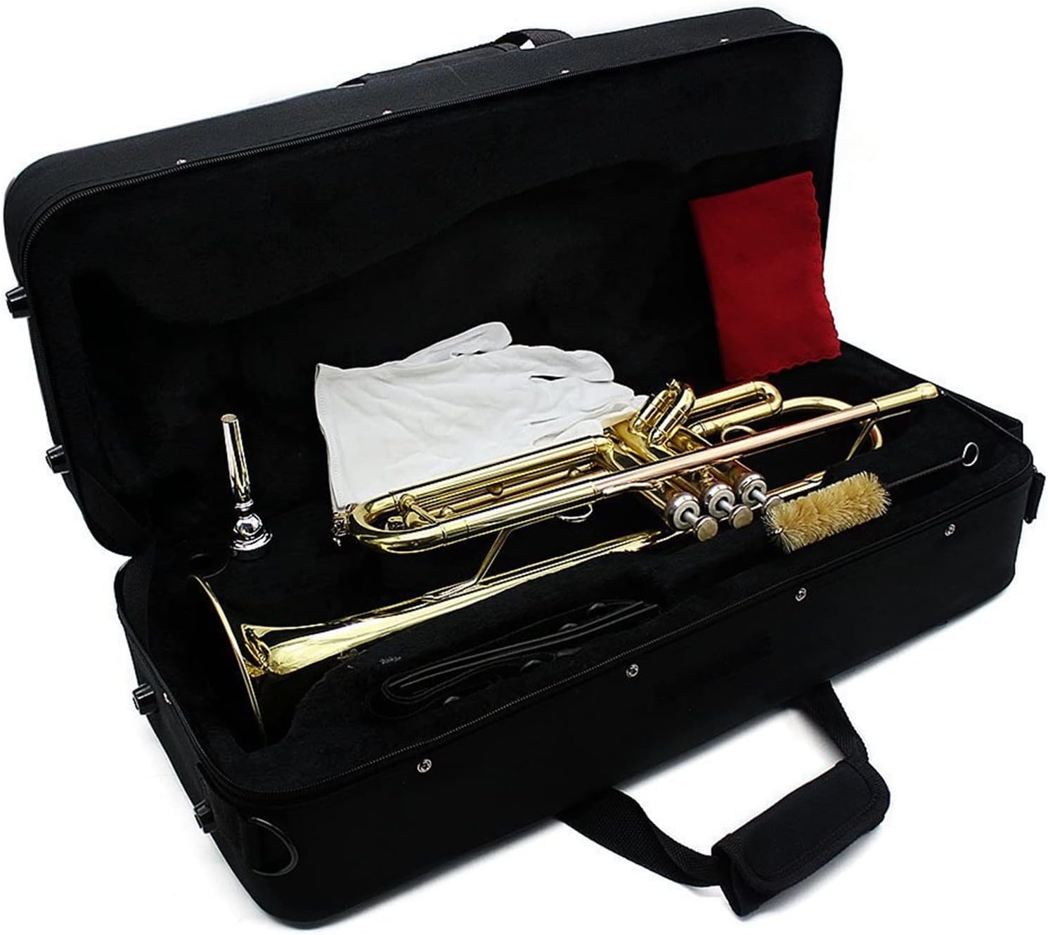 KESHUO Trumpet Bb B Flat Brass Instrument 2 Color Trompete with Case Strap Mouthpiece Musical Instrument Accessories Trumpets (Color : Silver)