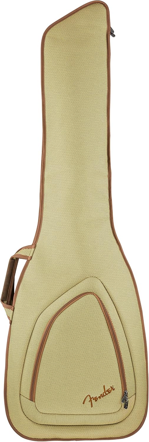 Fender FBT610 Electric Bass Gig Bag, Tweed & Vintage Tweed Guitar Strap, 2in
