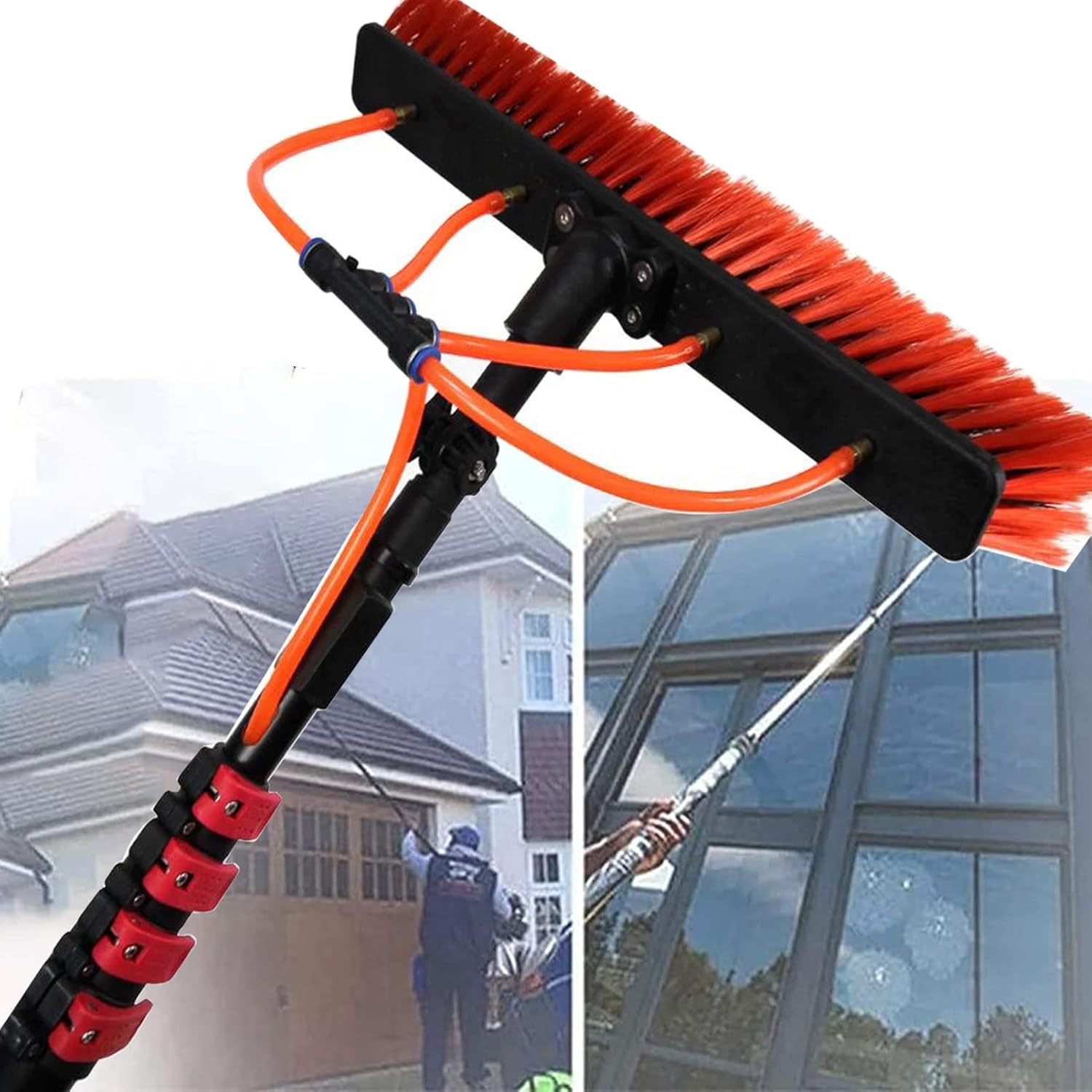 Window Cleaning Tool Kit, Water Fed Pole Kit, Window Washer Combo Window Washing Equipment for Car Indoor Outdoor High Windows (30cm 3.6M/12FT)
