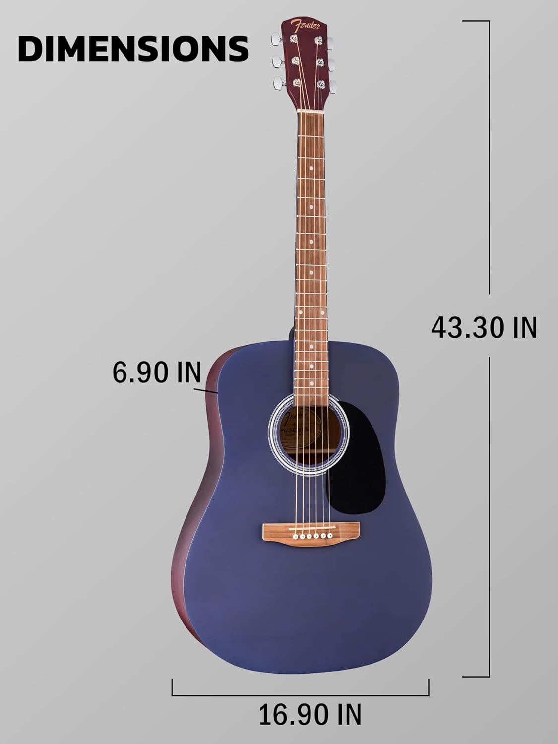Fender FA Series Dreadnought Acoustic Guitar - Saphire Blue Bundle with Gig Bag, Tuner, Strings, Picks, and Austin Bazaar Instructional DVD