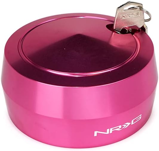 NRG Innovations NRG-SRK-201PK Steering Wheel Version 2 Quick Release Short Hub Adapter with Mounting Bolts, Quick Lock W/Free Spin Pink