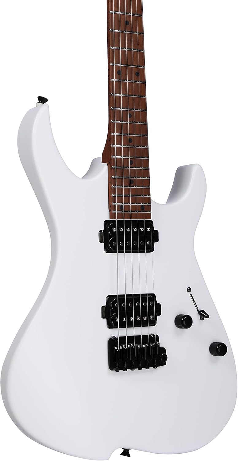Vola Electric Guitar OZ 24 RV SRM White Matte Handmade in Japan MIJ Roasted Maple Neck Stainless Steel Frets Gotoh Bridge Gotoh Locking Tuner 6 Strings Modern C Neck For All Levels