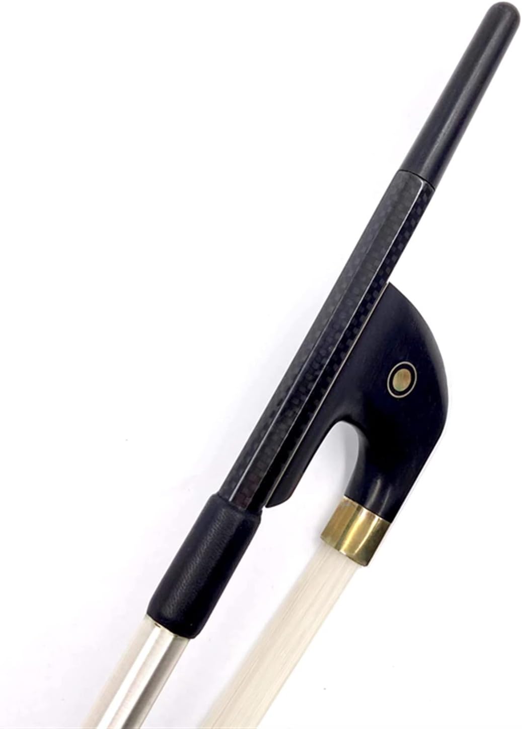 TSTS Carbon Fiber 3/4 Double Bass Bow Black Plaid Grid Carbon Fiber Siberian Horsetail Full Size Violin Bow