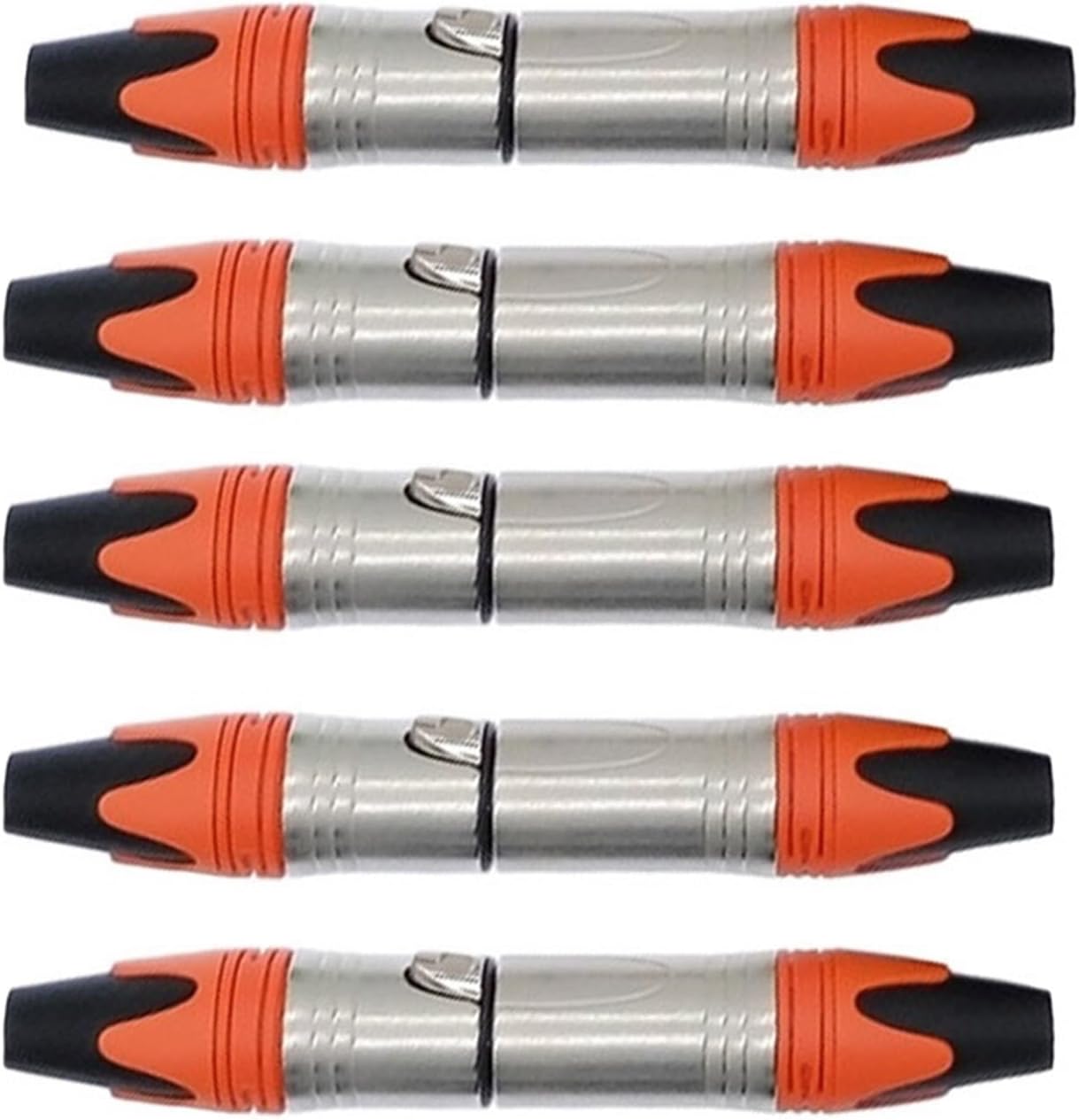 5/10Pcs XLR Connector Audio Microphone 3pin Speaker Connector Male & Female Colour Mic Connector(Orange-S 5PC)