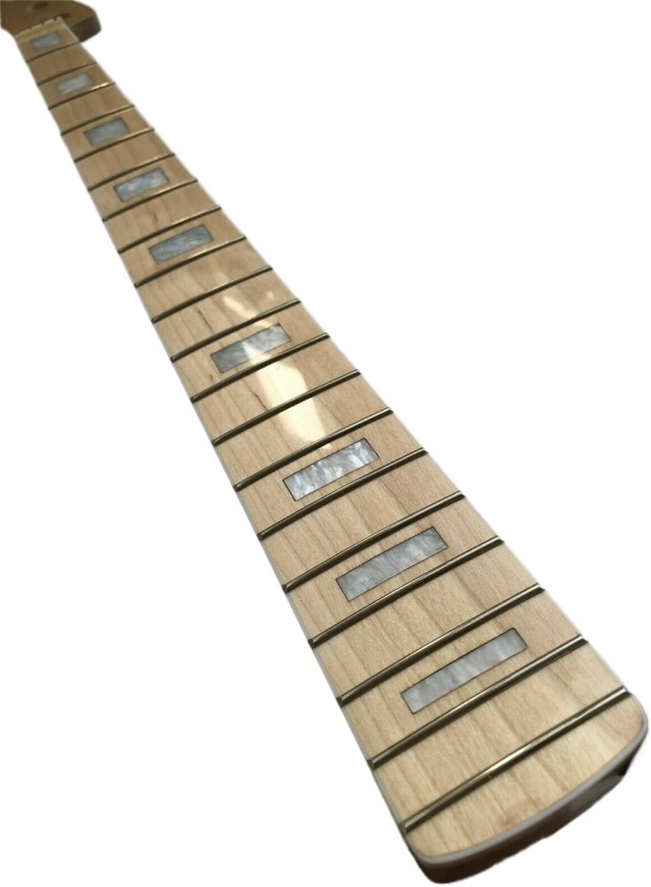 Left Hand 4 String Bass Guitar Neck Maple 20 Fret 34 Inch Fingerboard Inlay Replacement Parts