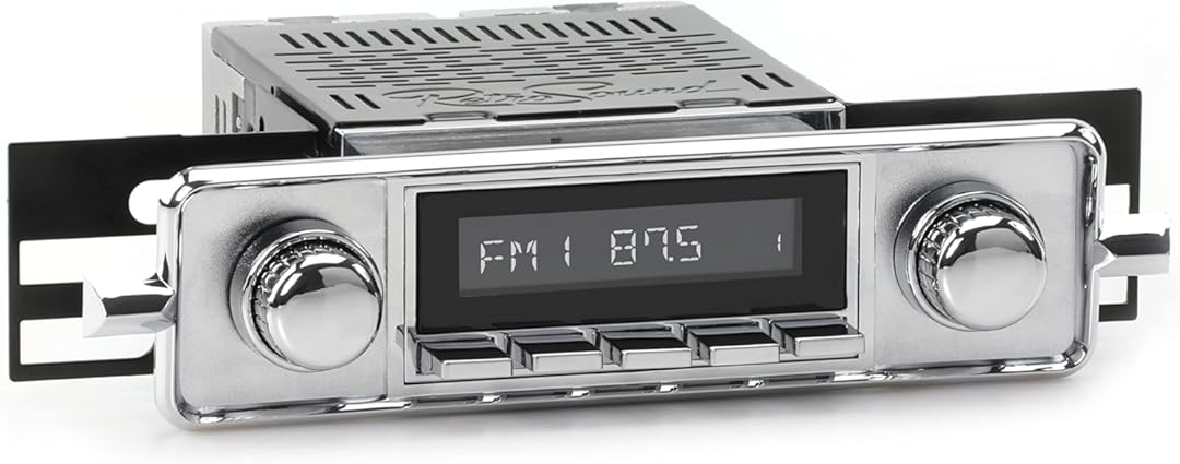 Retro Manufacturing HC-304-06-76 Hermosa Direct-Fit Radio for Classic Vehicle (Face & Buttons and Faceplate)