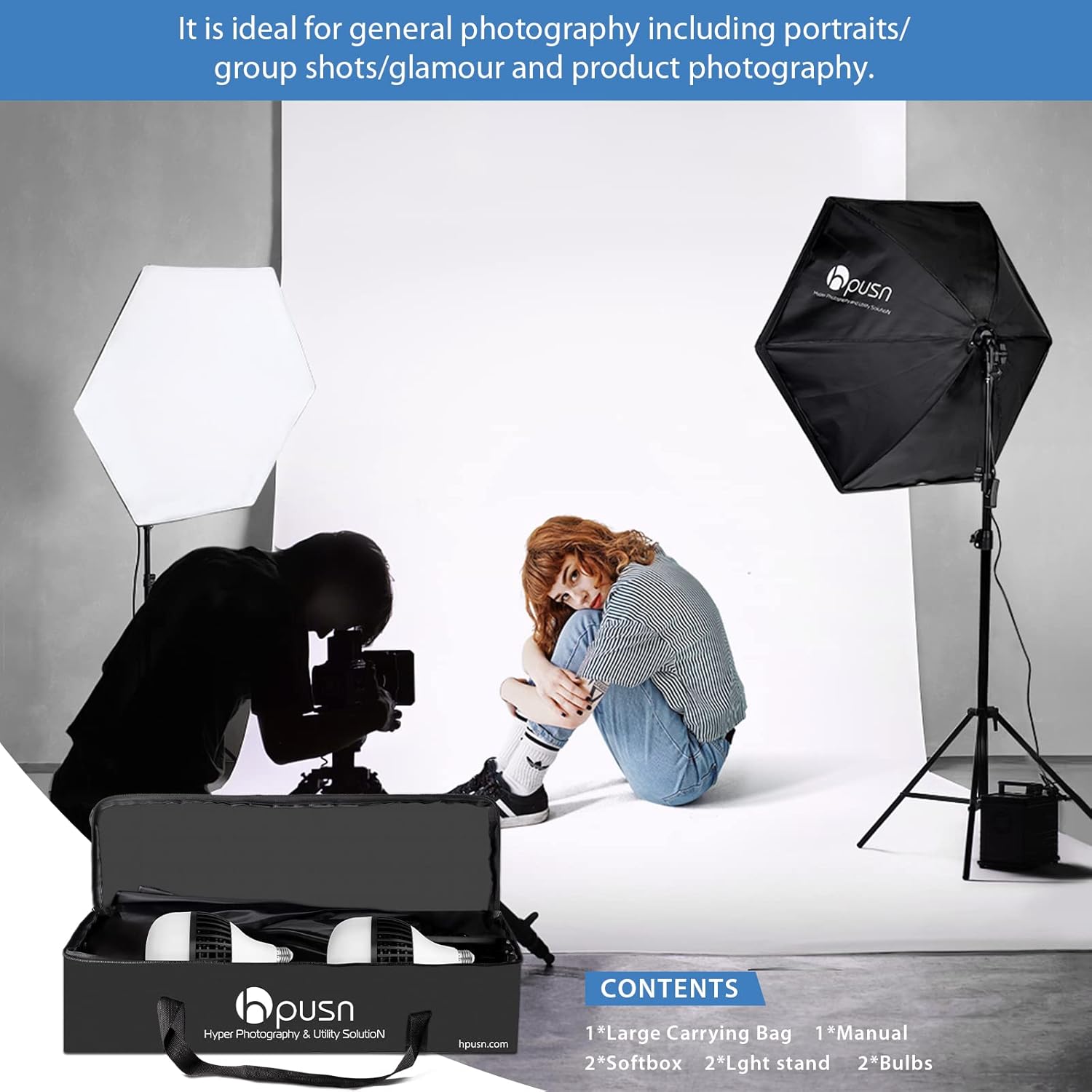 HPUSN Softbox Photography Lighting Kit 30