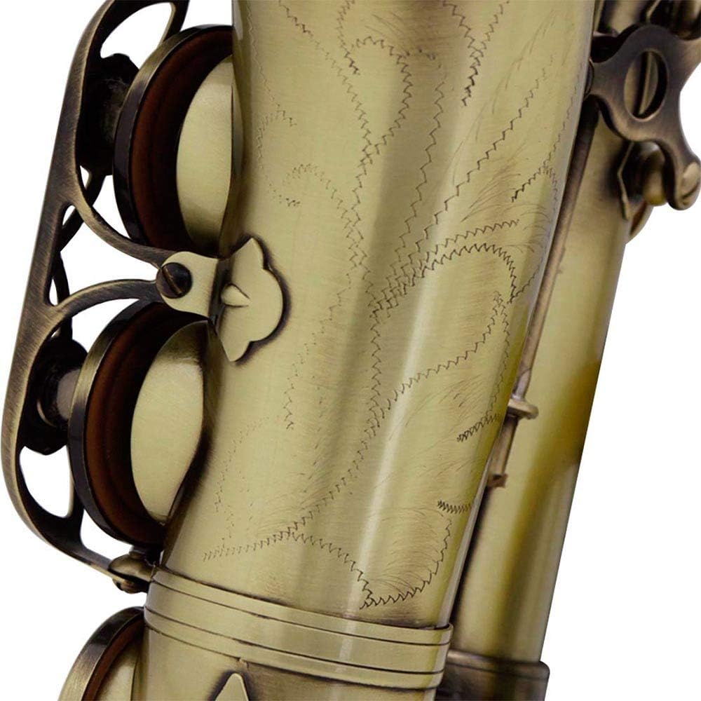 Vintage Style Bb Soprano Saxophone Sax Brass Material Woodwind Instrument with Carry Case Gloves Cleaning Cloth Brush Sax Strap Mouthpiece Brush