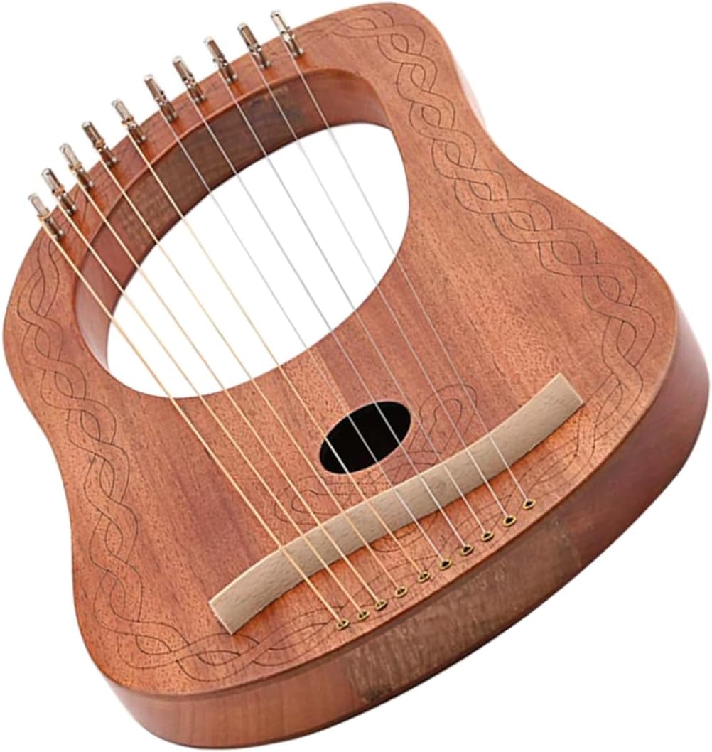 10 Stringed Wooden Harp Lap Harp for Musician for Boys and Girls Adults and Beginners