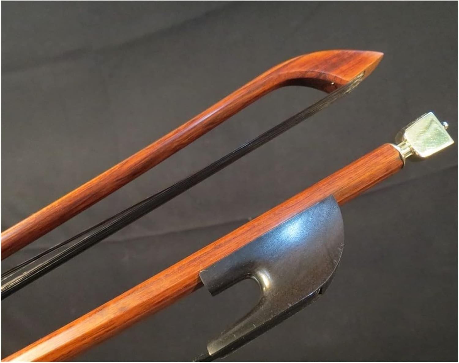 TSTS Letterwood 3/4 Bass Bow Brass Screws Black Horsehair Full Size Violin Bow