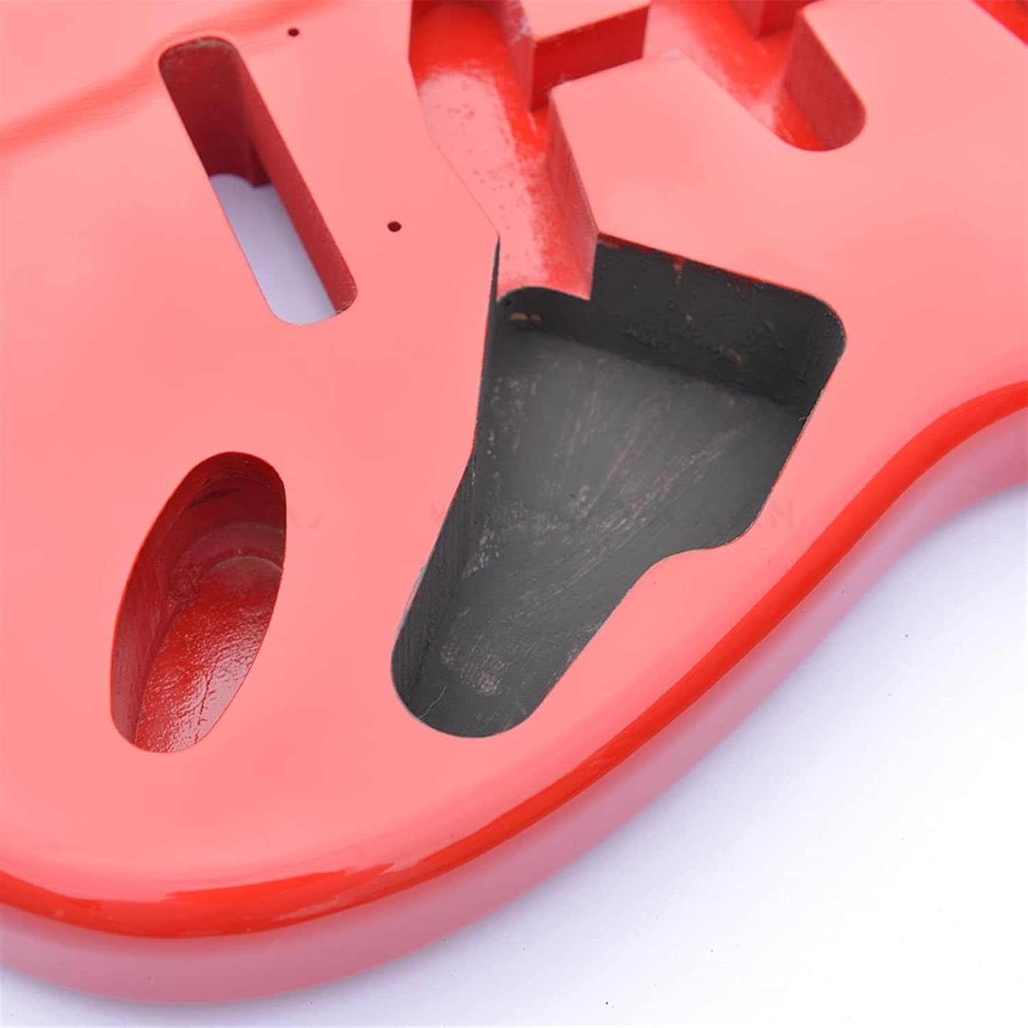 FLFL Real Nitro Alder Wood Crimson Finished Guitar Body SSS 2 Piece Boy for ST Guitar Replacement Unfinished Guitar Kit