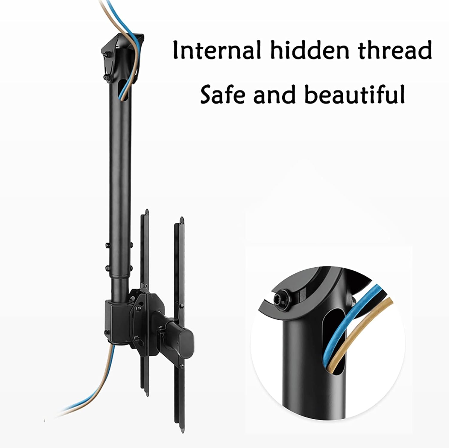 TV Stand,tv Wall Mount TV Ceiling Mount Bracket, Adjustable Height Full Motion 360 Deg Rotation Tilt Swivel, Fits 37-80inch TVs, with Loading 110 Lbs