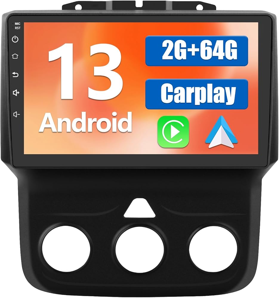 Junsun 2GB+64GB Car Radio for Dodge Ram 1500 2500 3500 2013-2019,Wireless Wire CarPlay/Android Auto GPS DSP RDS,Upgrade BT 5.0 WiFi 5G and 9