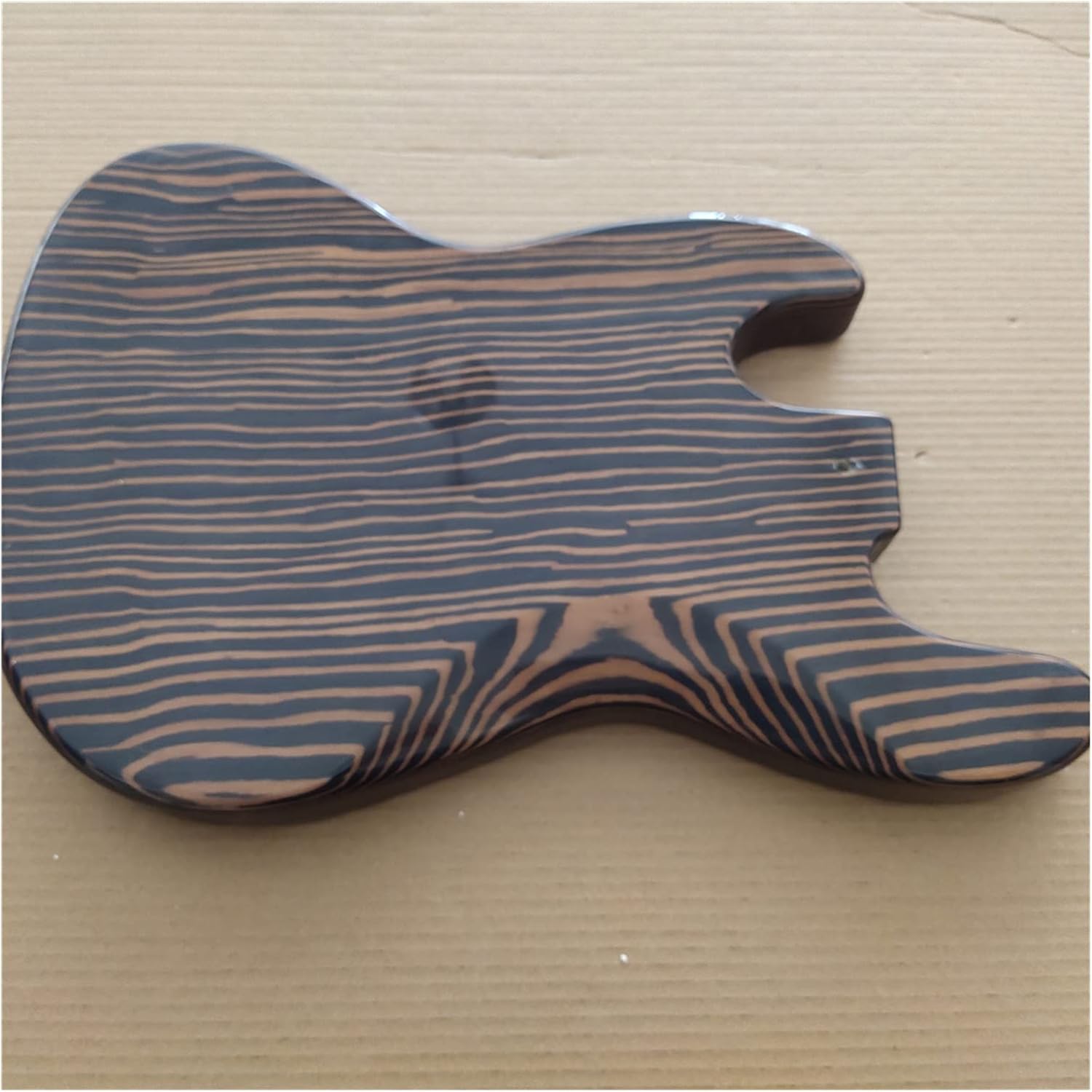 DIY Guitar Kits Finished Zebra Pattern Wood Bass Guitar Body Gloss