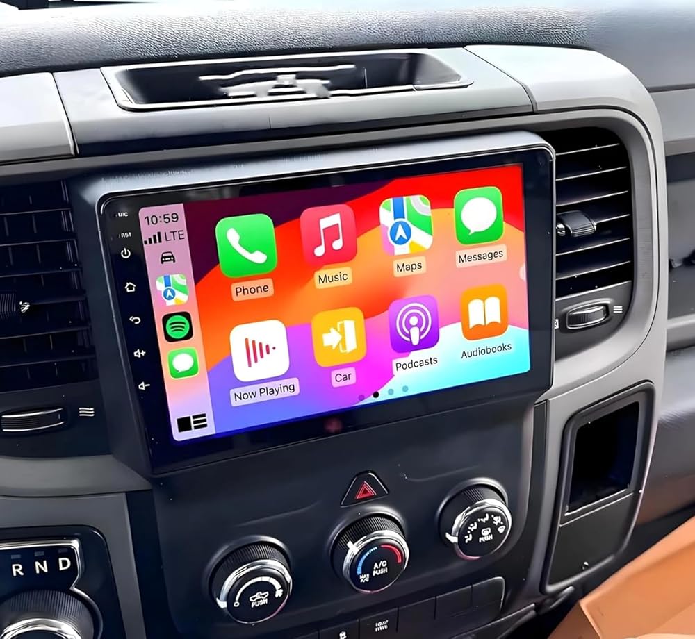 Double Din Radio for 2013 RAM 1500 Android Radio Upgrade Touchscreen Compatible with Wireless Carplay Android Auto,Car Stereo with Bluetooth GPS Navigation Multimedia Player WiFi FM Backup Camera