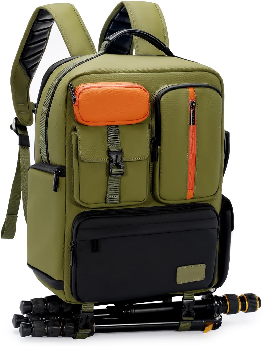 Cwatcun Professional Camera Backpack, Waterproof Camera Bag for Photographers, Camera Case with Tripod Holder & Laptop Compatible for Canon Nikon Sony Fuji DSLR SLR Mirrorless Camera, Green