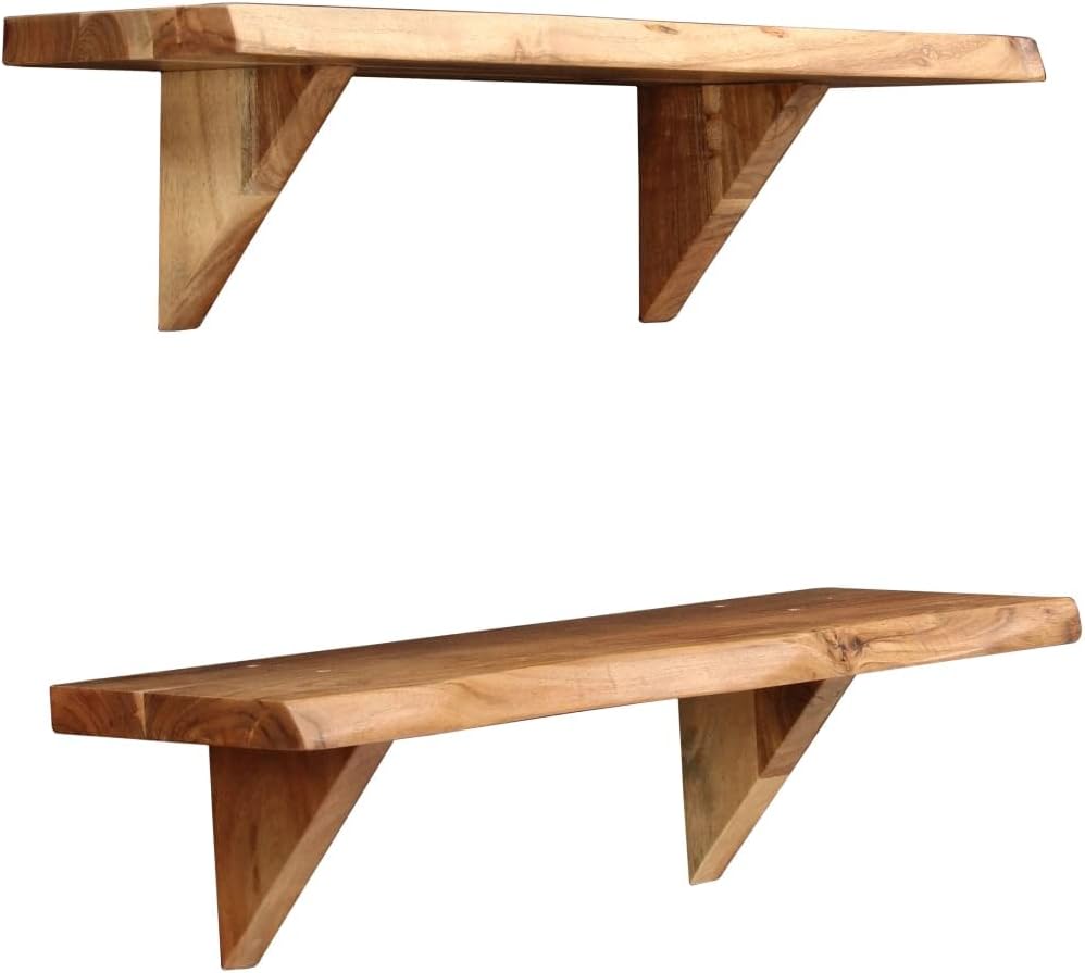 Floating Shelves,Rustic Wood Wall Storage Shelves, Wall Mounted Shelf Organizer Display Shelf,for Living Room, Bedroom, Kitchen, Bathroom,Office,Wall Shelves 2 pcs 23.6