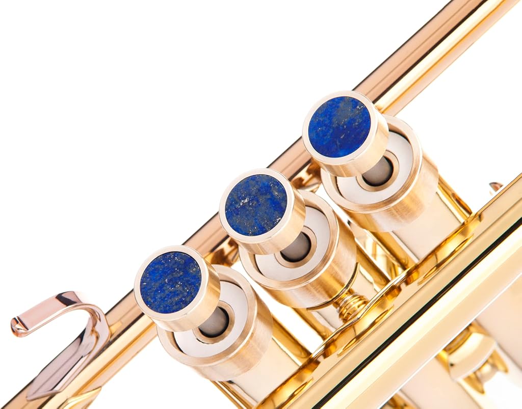 HEAVY Trumpet custom finger buttons for all Yamha (All YTR), Stomvi, Shagerl, Carol Brass and Fides Trumpets, Yamaha flugelhorn 631/731, Yamaha cornet models (Raw Brass, Lapis Lazuli)