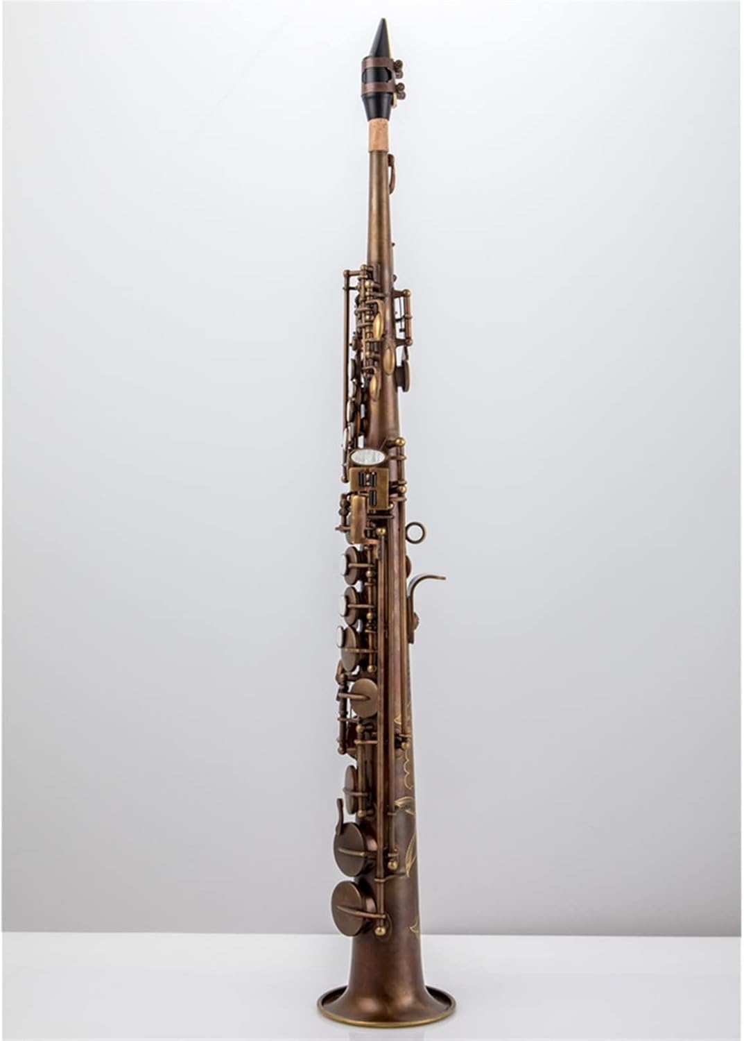 Brass Straight Sax Saxophone Bb B Flat Woodwind Instrument Natural Shell Key