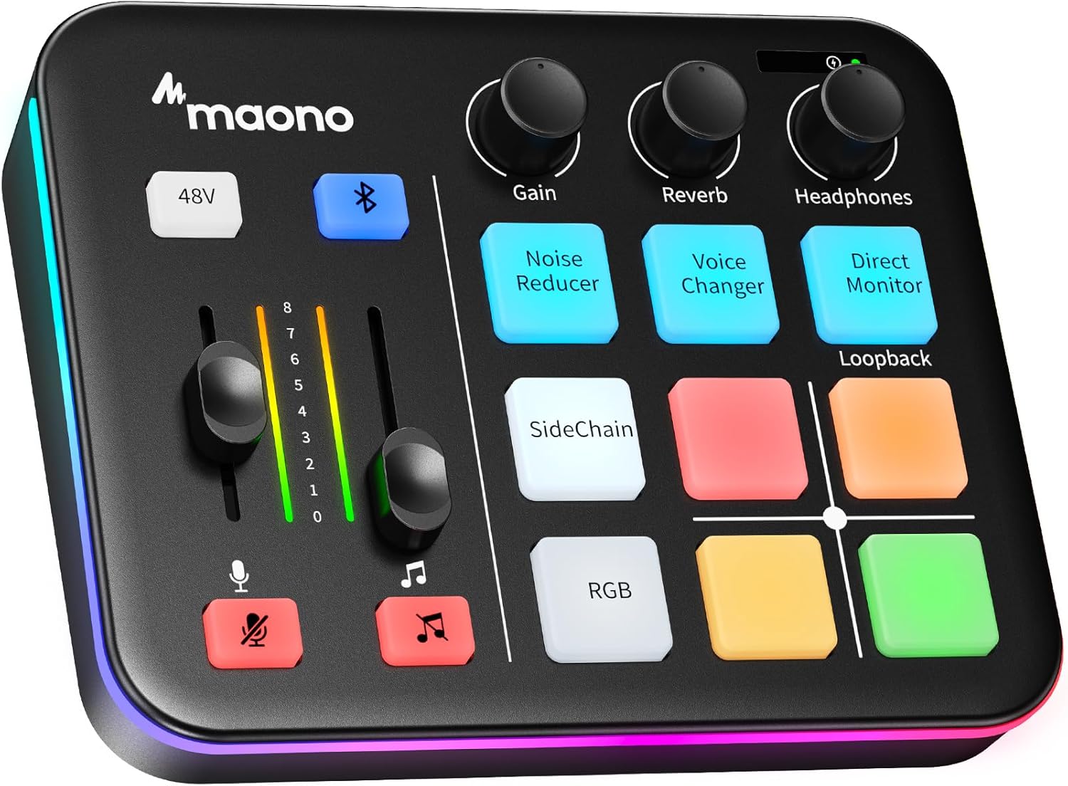 MAONO Streaming Audio Mixer, Audio Interface for Live Streaming, Podcast Recording, Gaming MaonoCaster