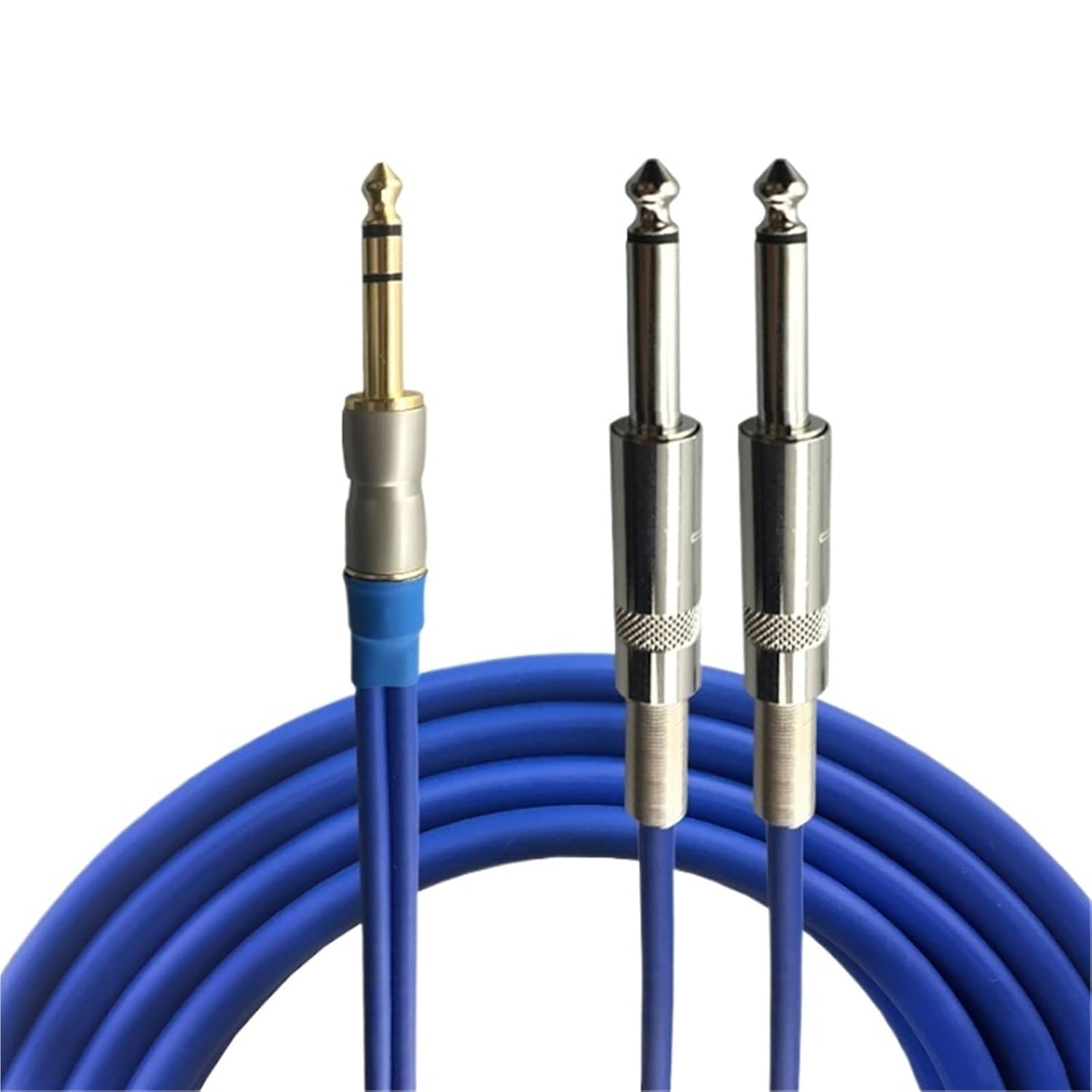 Stereo Male 6.35mm to Dual 6.5mm Audio Cable 6.35mm to 2X 6.35mm Male Mono Cable for Amp Mixer Microphone(Blue I - 2 I,8m)