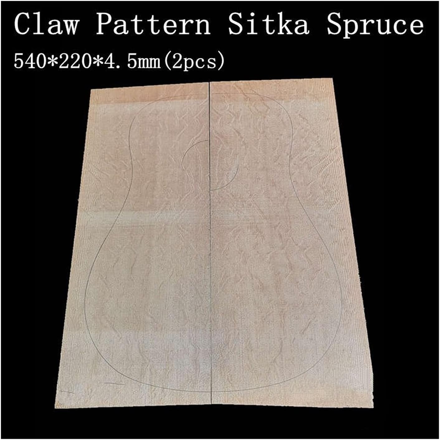 Unfinished Guitar Kit 1Set AAA Claw Pattern Sitka Spruce Solid Wood Guitar Panel Material Guitar Maintenance Material 540 * 220 * 4.5mm Handmade ​Guitar Body (Color : Z240)