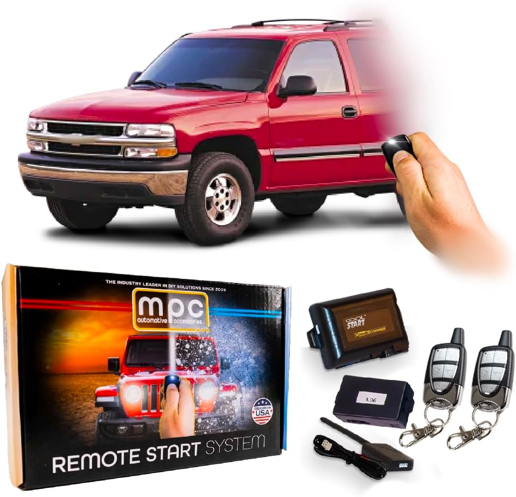 MPC 5-Button Remote Starter Compatible with 1999-2002 Chevrolet Suburban |Gas| |Key-to-Start| (2) 5-Button 1-Way Remotes - Up to 1,500' Range