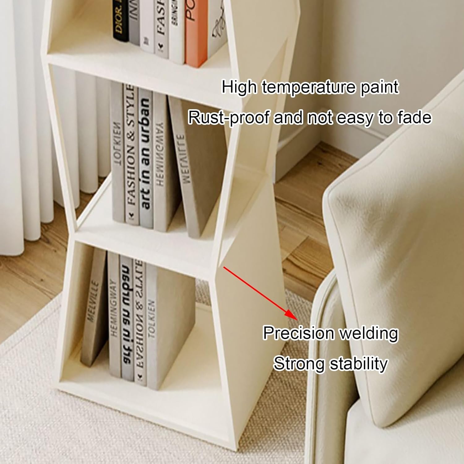 Vertical Bookshelf, 3/4/5-Tier Bookcase, Narrow Spine Book Shelf for Small Space, Corner Standing Shelf for Living Room, Office, Study, Entryway(Black,150cm/59in)
