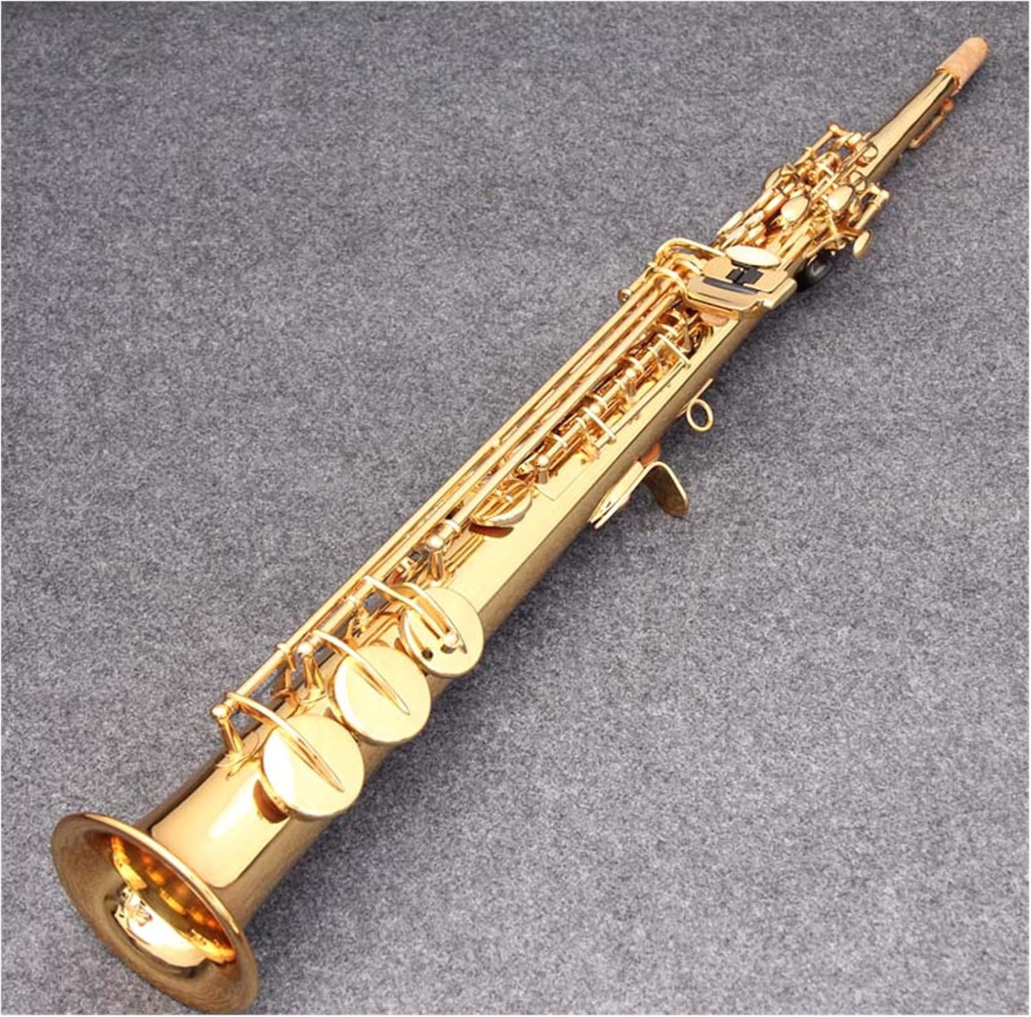 Saxophone Straight Brass Straight Soprano Saxophone Bb B Flat Woodwind Instrument Natural Shell Key Carve Pattern