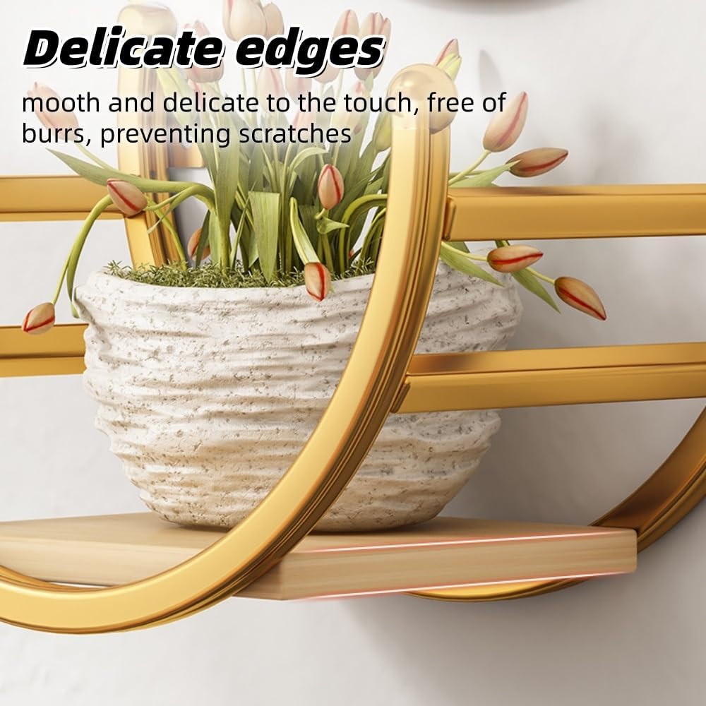 Wall-mounted Hanging Flower Stands Set of 3, Metal Corner Display Racks Decorative Plant Holders for Living Room, Bedroom, and Study(5.9