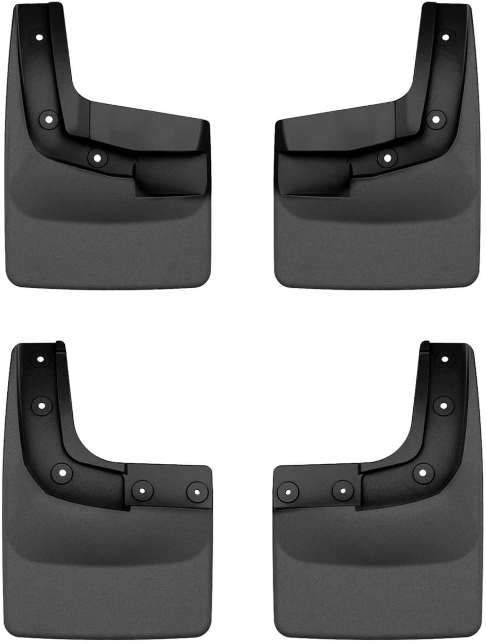 WeatherTech Custom No Drill Splash Guard MudFlaps for Ford Ranger, Front & Rear Set (110186-120186), Black