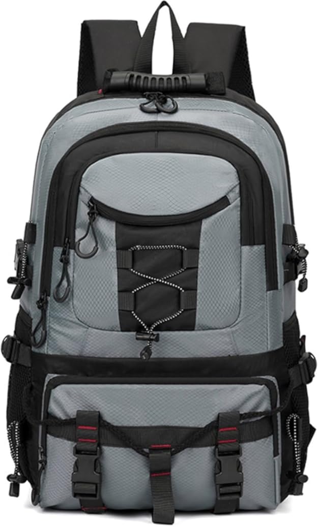 Men's Backpack Travel Large Capacity Business Lightweight Outdoor Bag Hiking(Gray)
