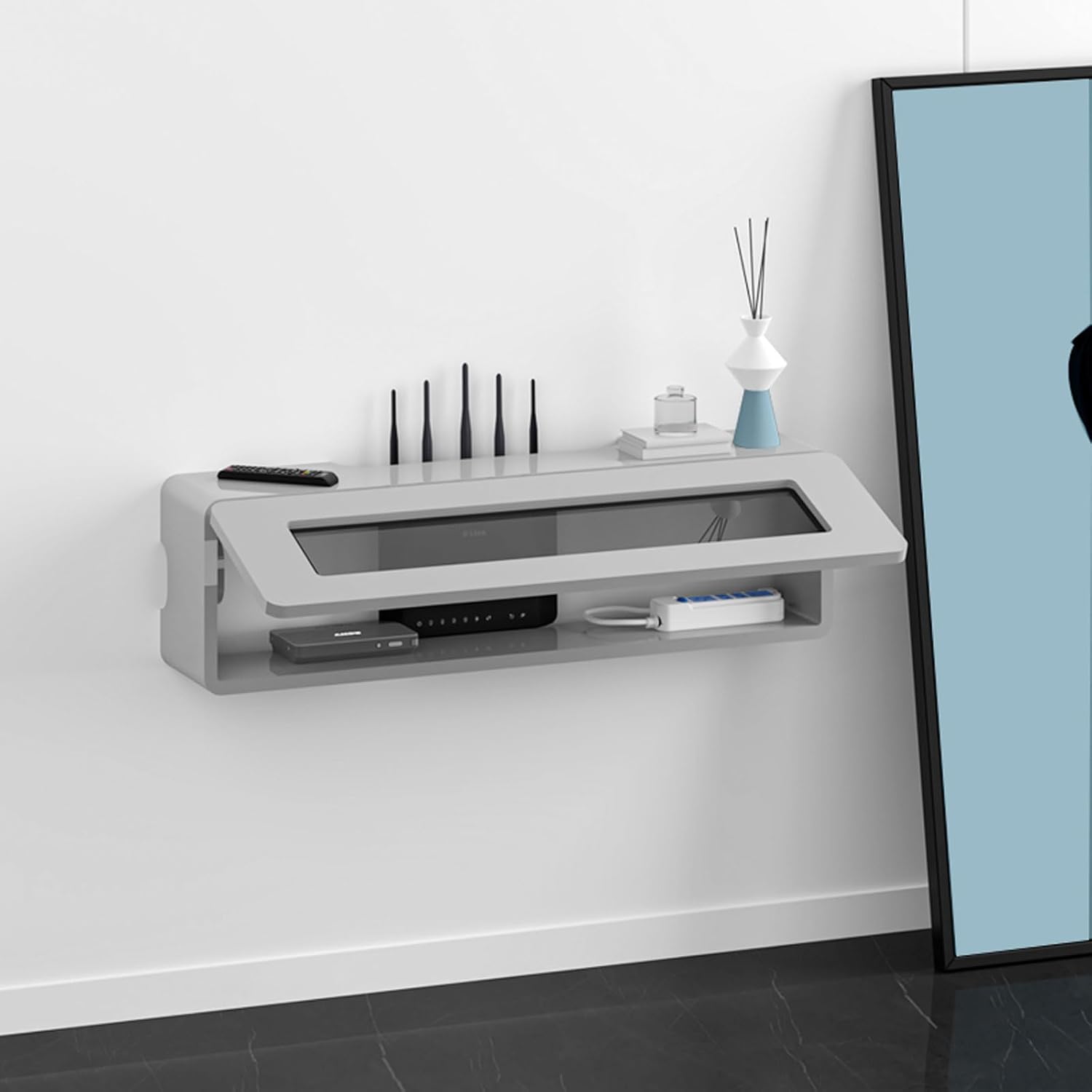 WIFI Router Set top box CD DVD Players TOY Storage Cabinet Wall Mounted TV Cabinet Wall Shelf Floating TV Shelf Media TV Console TV Stands TV Unit TV Bracket Gaming Shelf Wall Mount Corner Shelves