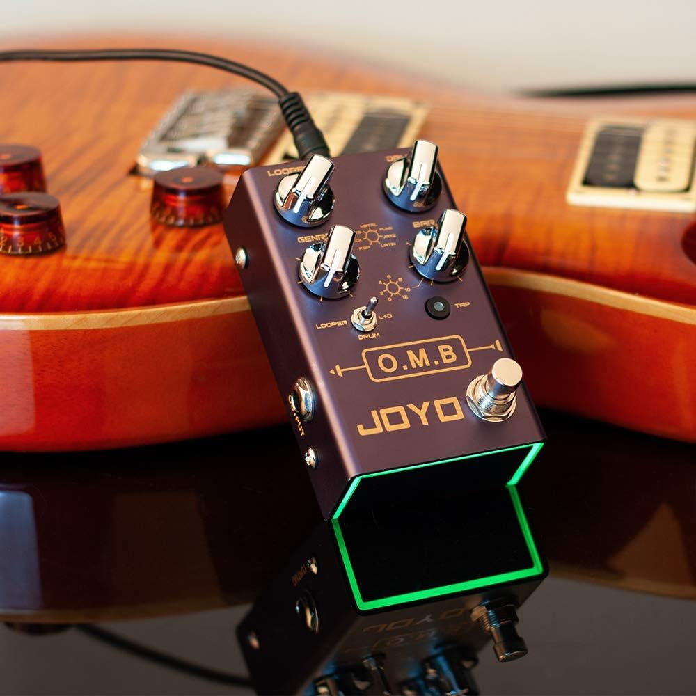JOYO O.M.B Looper & Drum Machine Pedal R-06 Bundle with Guitar Cable Instrument Cable 15 Feet CM-04