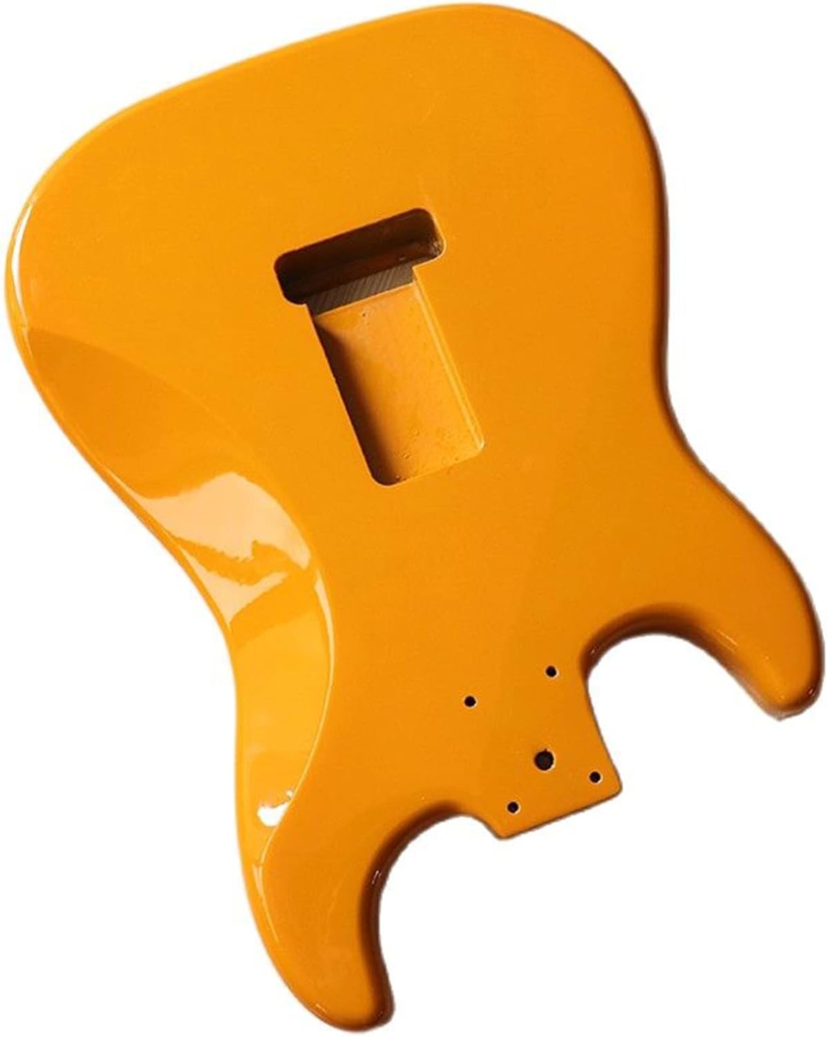 FLFL Poplar Wood Guitar Body Yellow Guitar Barrel High Gloss Finish Wood Body Electric Guitar Parts Accessories Unfinished Guitar Kit