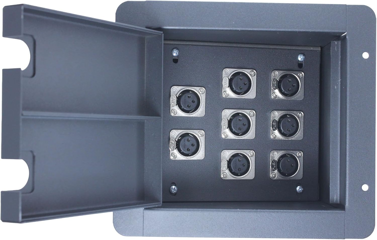 Pro Audio Recessed Stage in Floor Pocket Box Black with Prewired Connections
