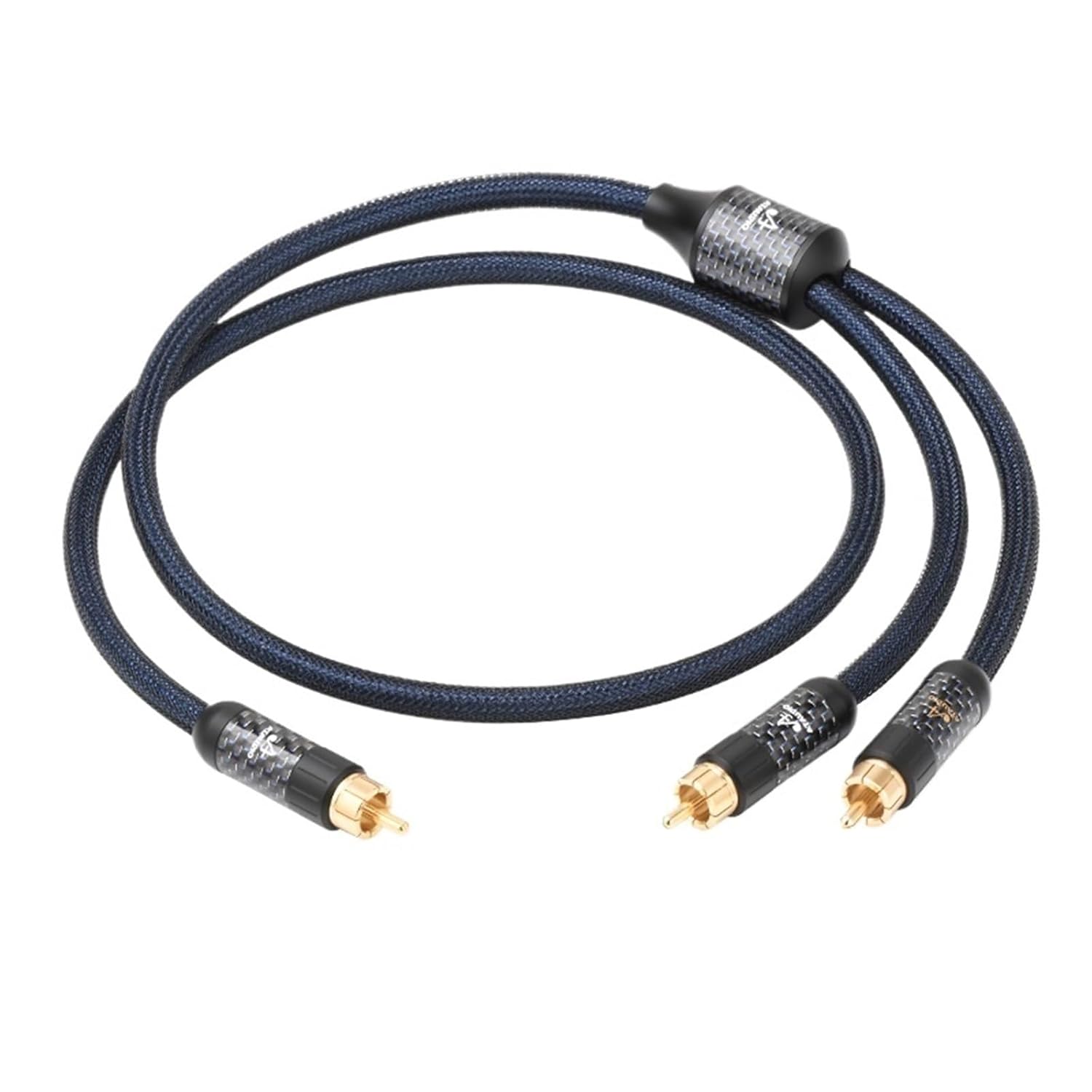 HiFi RCA to 2RCA Cable Pure Silver RCA to 2RCA Male to Male Y Splitter Adapter Cable for Subwoofer Amplifier(2m)